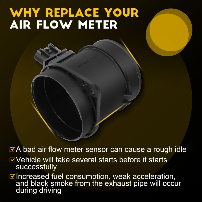 OCPTY Mass Air Flow Sensor Meter MAF Fits for Cadillac CTS SRX STS, for Chevrolet Equinox Traverse,for GMC Acadia,for Pontiac Torrent,for Saturn Outlook,for Buick Enclave 5Pins 86-10160 - Image 2